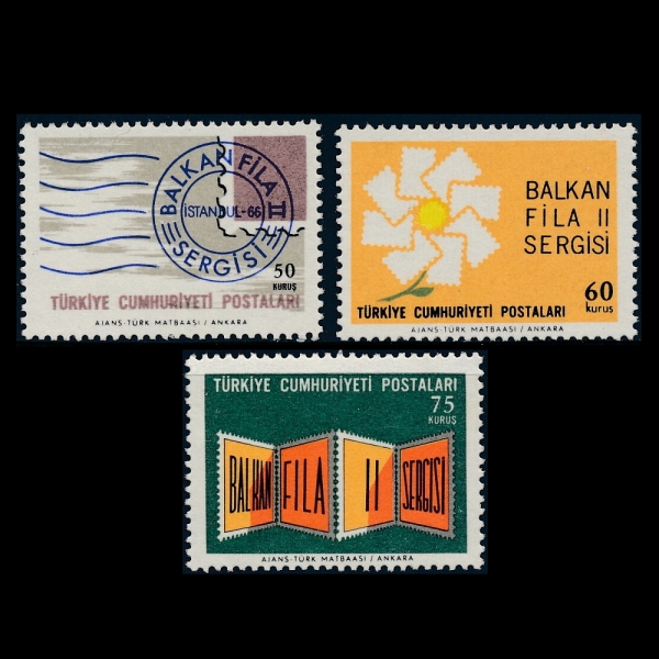 TURKEY(ƢŰ)-#1711~3(3)-2ND BALKANFILA STAMP EXHIB., ISTANBUL(̽ź ǥ ȸ)-1966.9.3