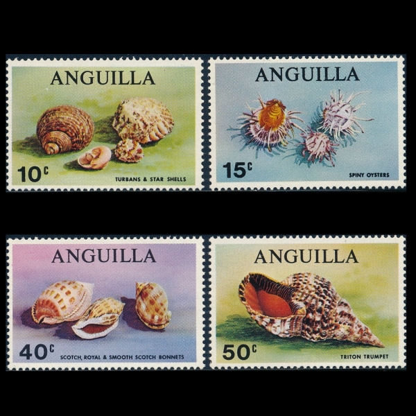 ANGUILLA(ޱж)-#74~7(4)-SEASHELLS(ٴ )-1969.9.22
