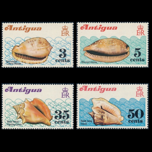 ANTIGUA(Ƽ)-#288~91(4)-SEA SHELLS(ٴ )-1972.8.1