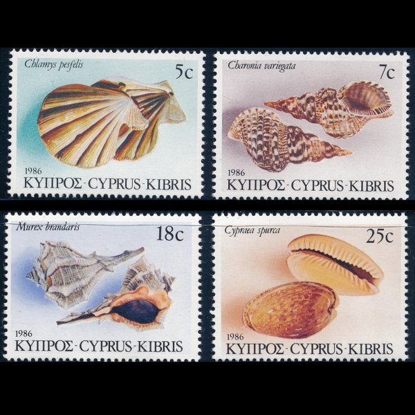 CYPRUS(Űν)-#671~4(4)-SEASHELLS(ٴ )-1986.7.1