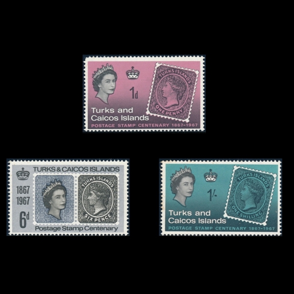 TURKS & CAICOS ISLANDS(ũ Ŀ )-#172~4(3)-CENT. OF TURKS ISLANDS STAMPS(ũ Ŀ  ǥ 100ֳ)-1967.5.1