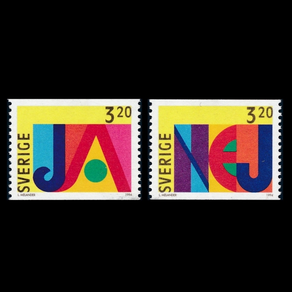 SWEDEN()-#2095~6(2)-YES & NO STAMPS( ƴϿ ǥ ̹)-1994.10.1