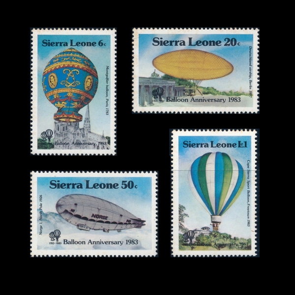 SIERRA LEONE(ÿ󸮿)-#596~9(4)-MANNED FLIGHT BICENTENARY(  200ֳ)-1983.8.31