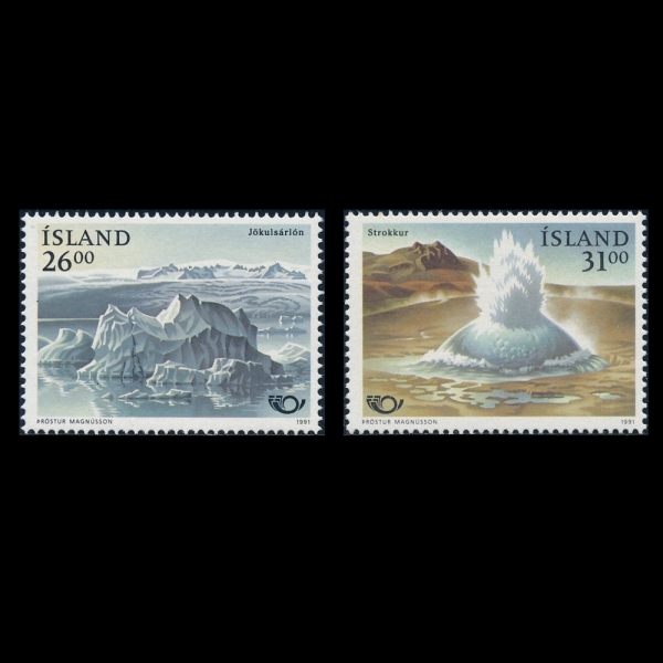 ICELAND(̽)-#741~2(2)-JOKULSARLON LAGOON AND STROKKUR HOT SPRING(  ȣ, Ͽī޷縣 )-1991.5.23