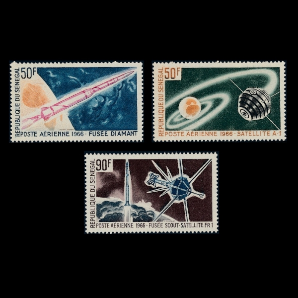 SENEGAL(װ)-#C3~5(3)-FRENCH ACHIEVEMENTS IN SPACE(  α׷)-1966.2.19