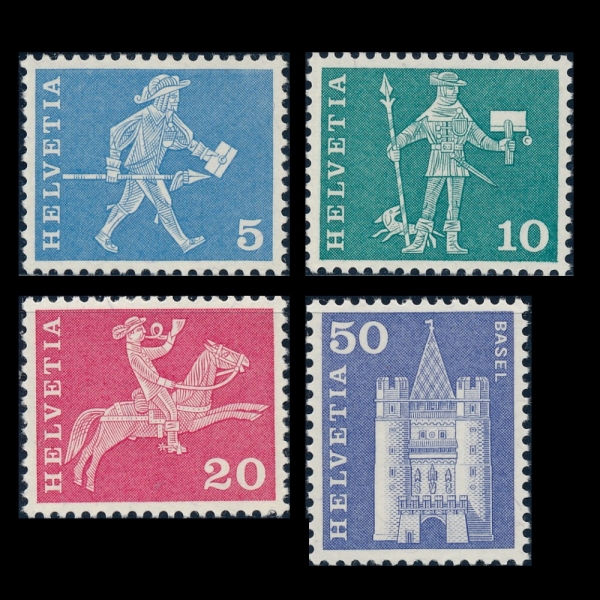 SWITZERLAND()-#A144~5(4)-MESSENGER, FRIBOURG AND CATHEDRAL, LAUANNE(θ  ޽,  뼺)-1960
