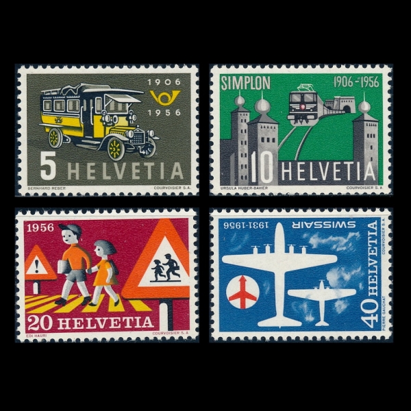 SWITZERLAND()-#355~8(4)-50TH ANNIV. OF THE SWISS MOTOR COACH SERVICE( )-1956.3.1