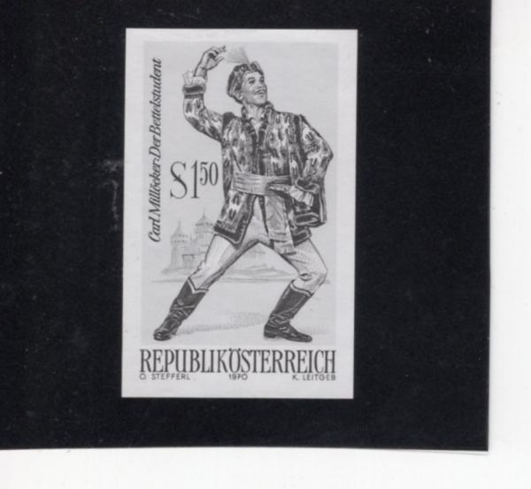 AUSTRIA(Ʈ)-IMPERF-#871-1.50s-THE BEGGAR STUDENT, BY CARL MILLOCKER(Į  зĿ,  л)-1970.7.3