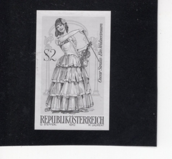 AUSTRIA(Ʈ)-IMPERF-#873-2s-THE DREAM WALTZ, BY OSCAR STRAUS(Į  зĿ,  )-1970.7.3