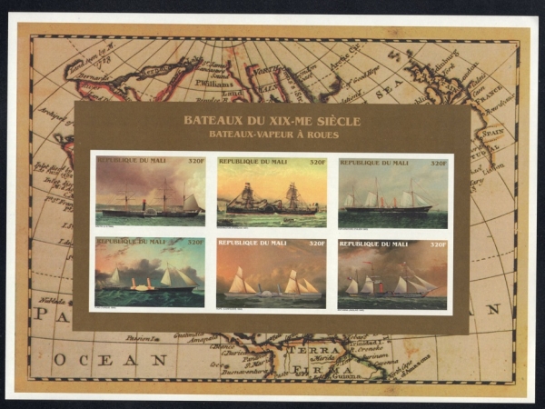 MALI()-IMPERF-SOUVENIR SHEET-#831a~f(6)-SHIPS()-1996.12.20
