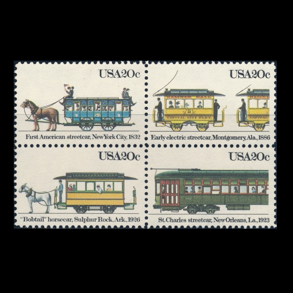 UNITED STATES(̱)-#2059~62(4)-STREETCARS()-1983.10.8