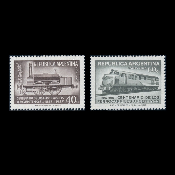 ARGENTINA(ƸƼ)-#665, C67(2)-CENT. OF ARGENTINE RAILROAD AND LA PORTENA(߾ ƸƼ ö,  ׳)-1957.8.31