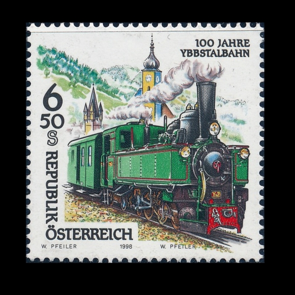 AUSTRIA(Ʈ)-#1757-6.50s-CENT. OF AUSTRIAN RAILWAY AND YBBS RAILWAY(Ʈ ö  100ֳ, ̺꽺 븮 ö)-1998.5.15
