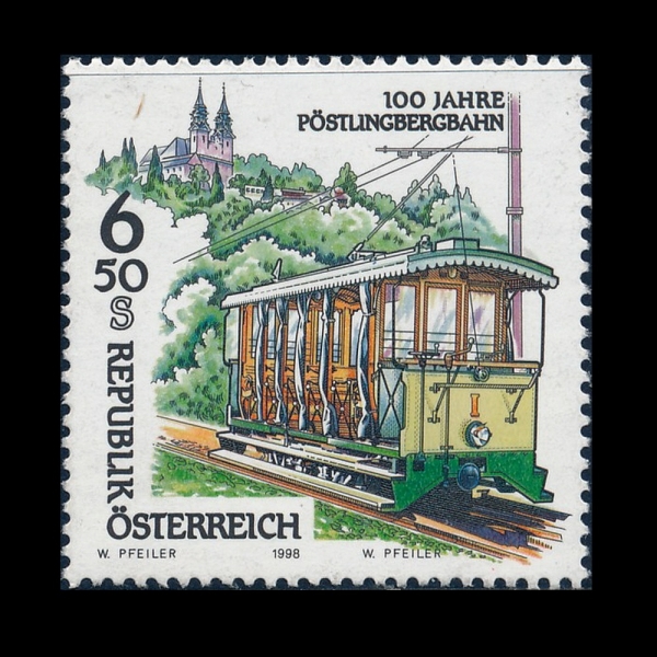 AUSTRIA(Ʈ)-#1758-6.50s-CENT. OF AUSTRIAN RAILWAY AND POSTINGBERG RAILWAY(Ʈ ö  100ֳ,   ö)-1998.6.12