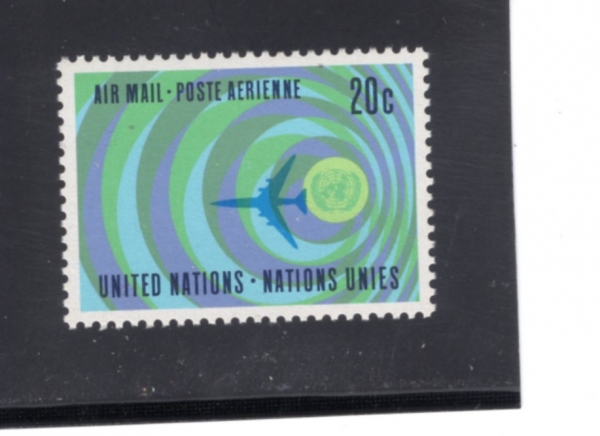 UNITED NATIONS,OFFICES IN NEW YORK(���� ����-����)-#C13-20c-JET PLANE AND UN EMBLEM(��Ʈ��, ���� ������)-1968.4.18��