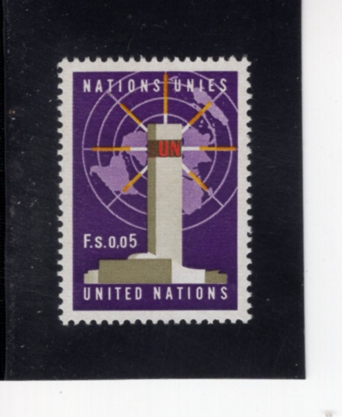 UNITED NATIONS,OFFICES IN GENOVA, SWITZERLAND(���׹��� ���� �繫��)-#1-5c-UN HEADQUARTERS AND WORLD MAP(���� ����, ���� ����)-1969��